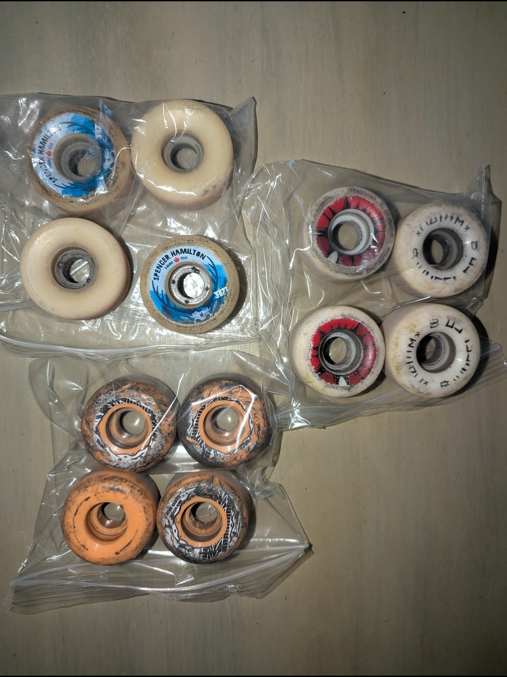 Skateboard Wheels Set - White, Orange, Blue, Red